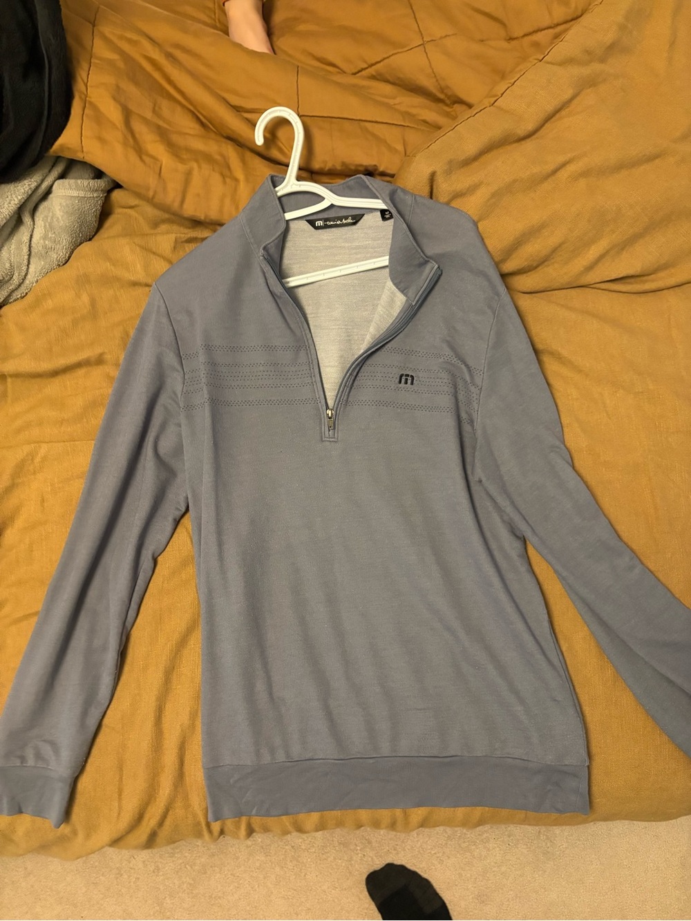 Men's Half-Zip Performance Sweater - light blue